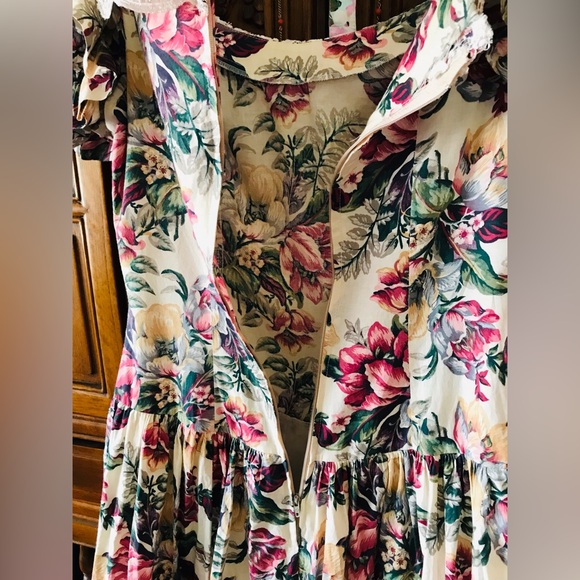 Vintage Midi Floral Cotton Dress by Albi-Ettes Size 11/12 - Picture 13 of 17